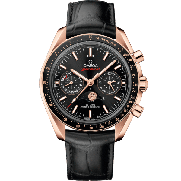 Speedmaster MoonPhase 44.25 mm Sedna gold leather strap
