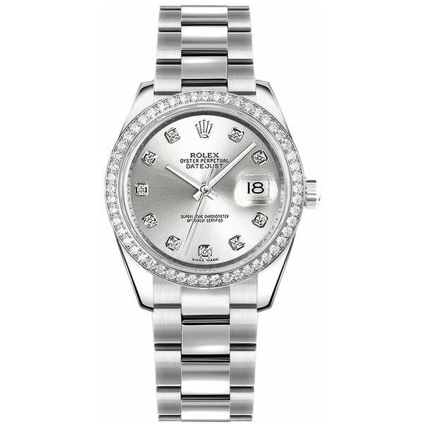 Datejust Silver Diamond Oyster Bracelet 31mm