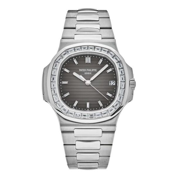 Nautilus 5711/110P-001 Platinum Grey Dial Diamond Bezel