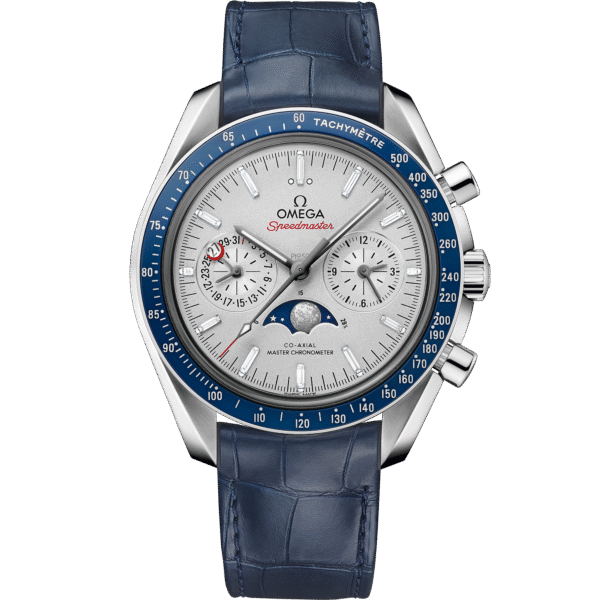 Speedmaster MoonPhase 44.25 mm Platinum leather strap
