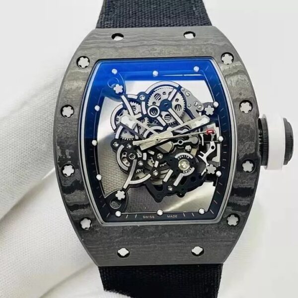 RM055 Skeleton Dial Black Bezel Black Canvas Strap RMS RMUL2