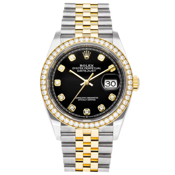 Datejust Black dial set with diamonds 36mm